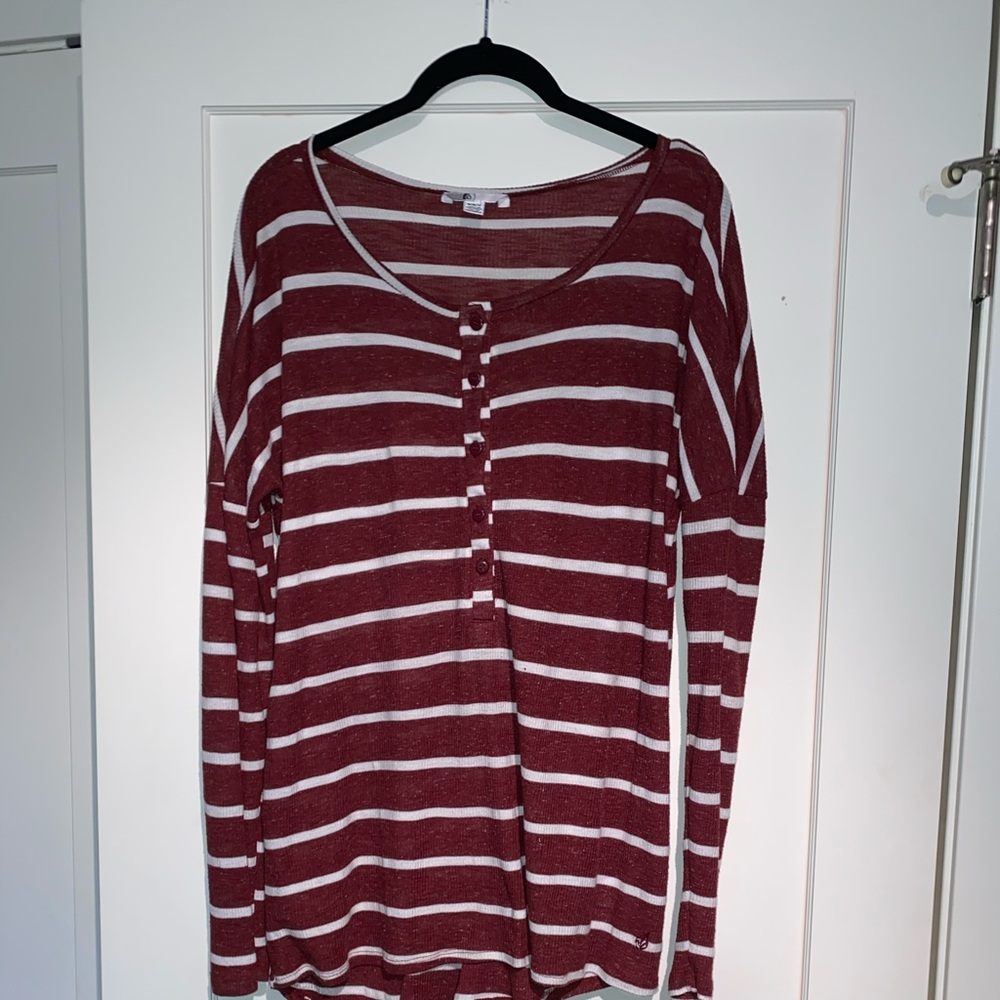 Striped Knit Henley